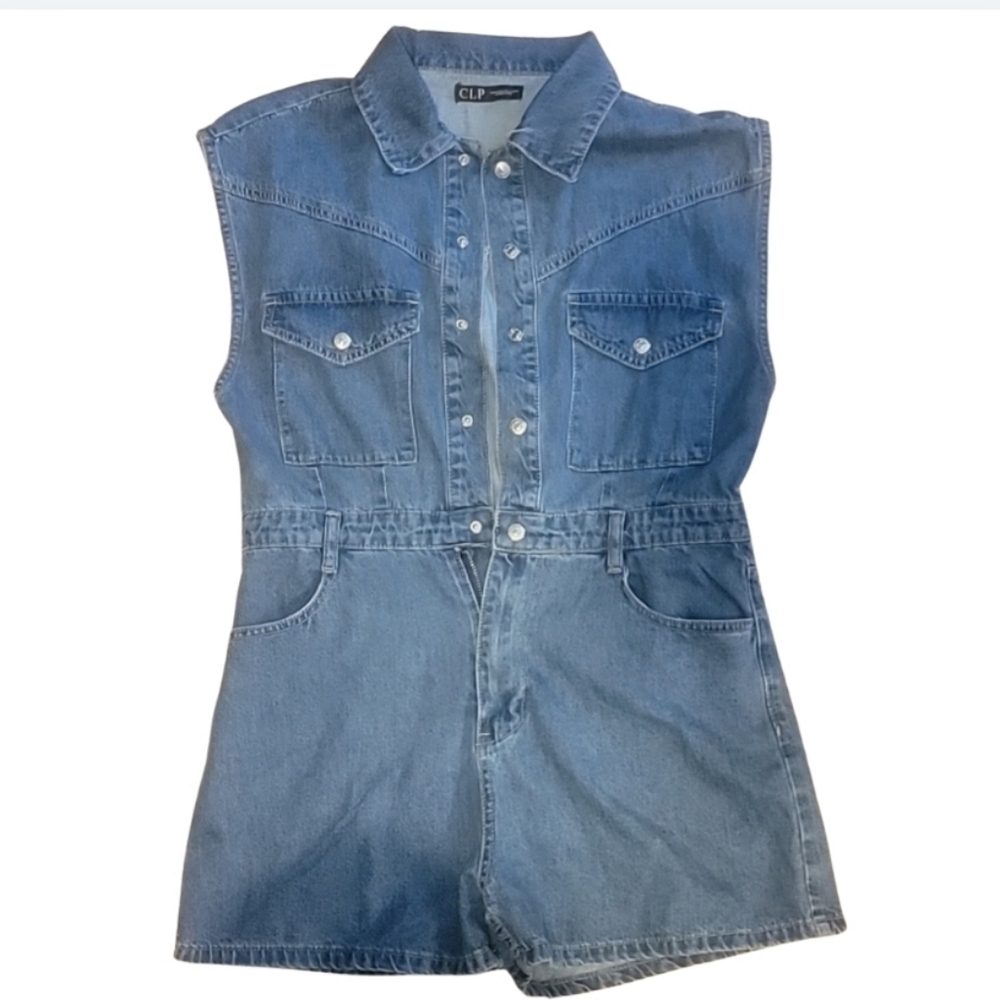 💙Jean short jumpsuit